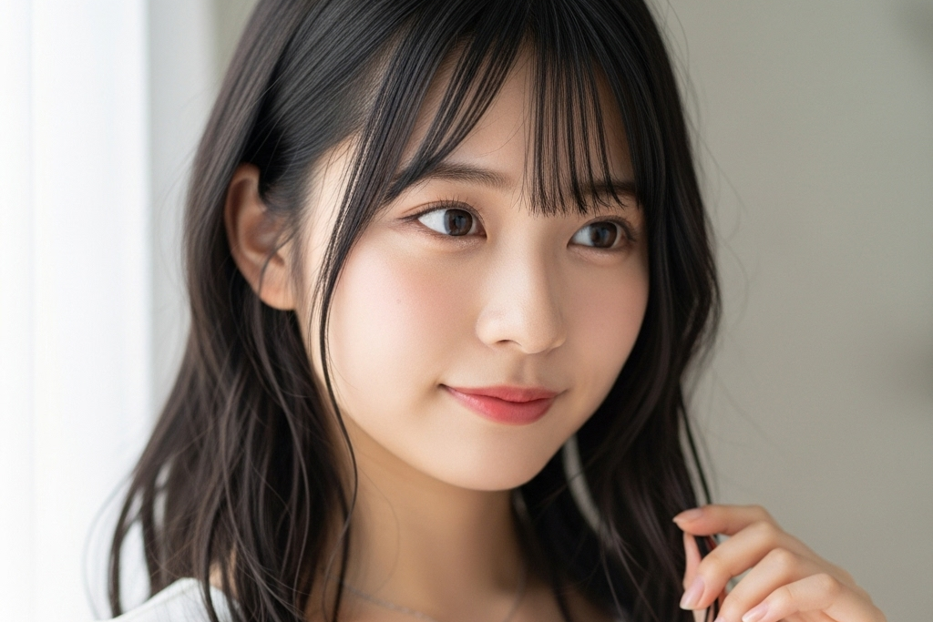 若さ溢れるリアルな肌質とかわいさを兼ね揃えた女性のポートレート画像