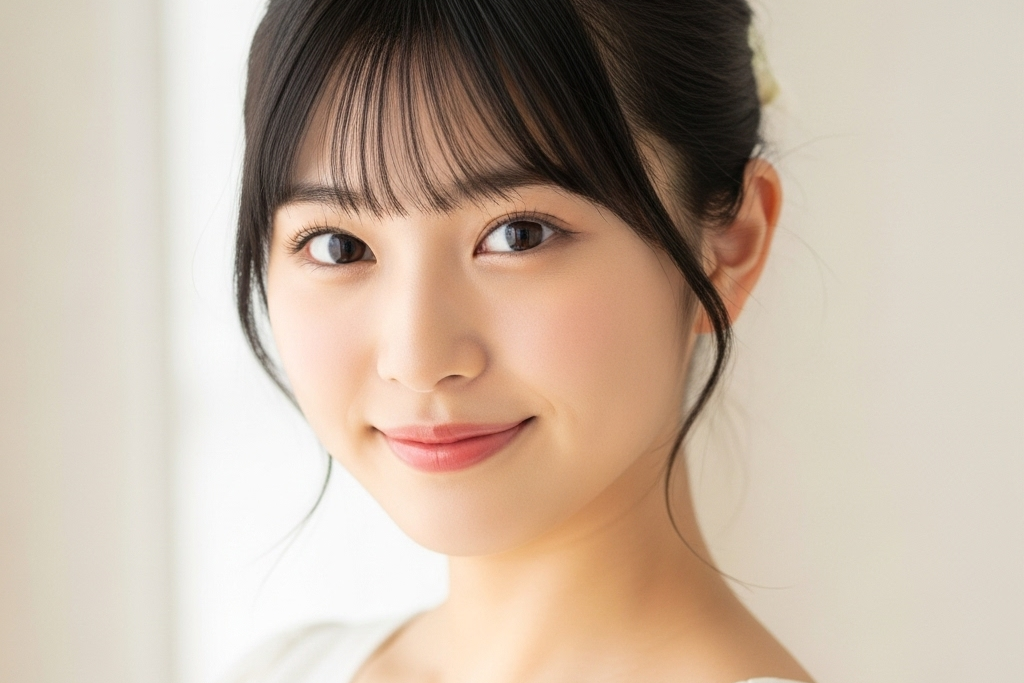 目に光が入っていてより一層可愛さを引き出している女性のポートレート