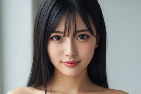 化粧が濃いめのメンヘラな女性がこちらを見てにやっと笑っている画像