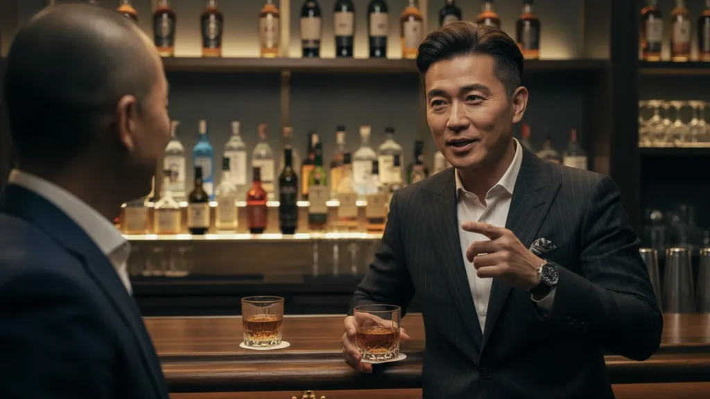 barで知り合いの会社役員の男性が、今の悩みを語りだしている画像