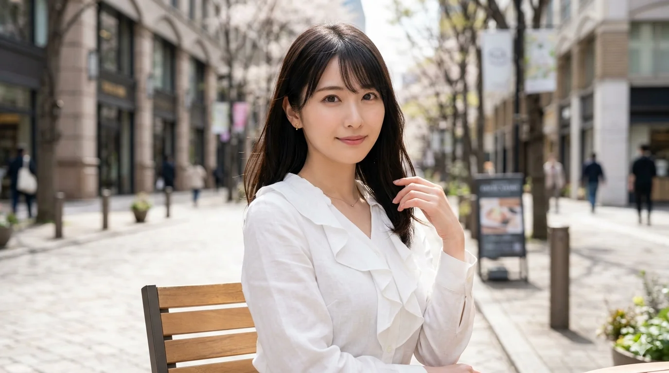 丸の内で働くお昼休憩でベンチに座っている葉月さん