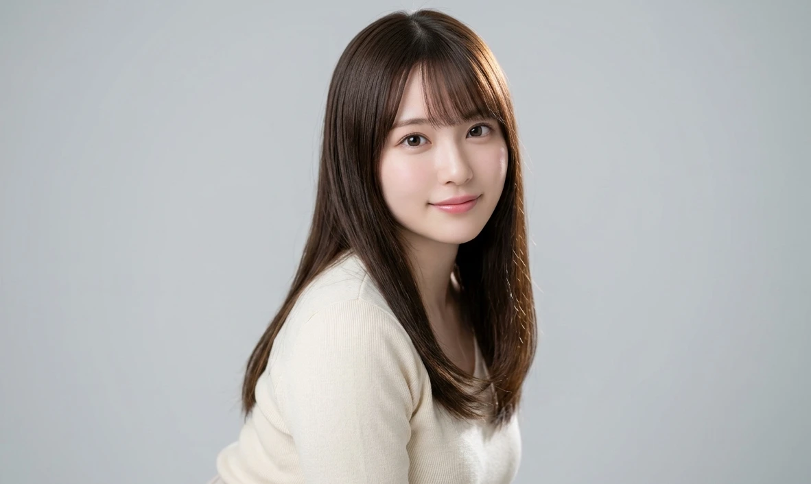 清楚系の服を着た女性のポートレート